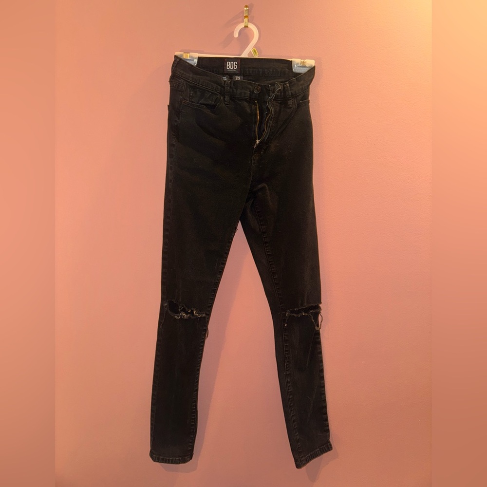 BDG Women's Black Ripped Skinny Jeans